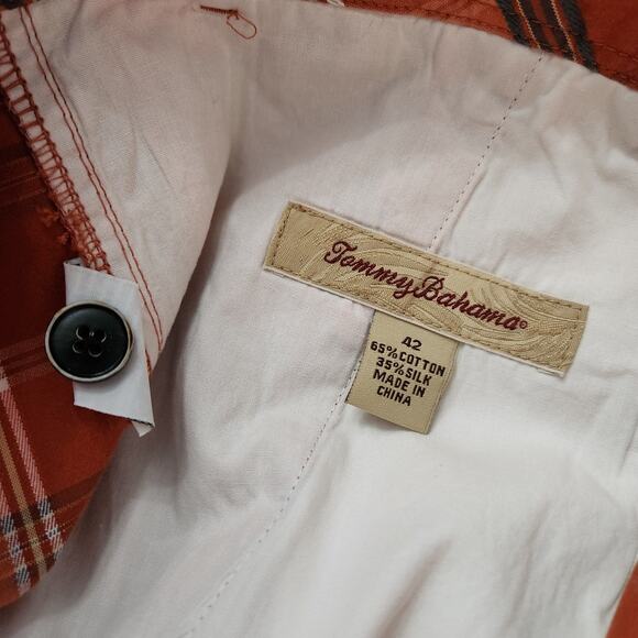 NWT Tommy Bahama Playa Del Plaid Cotton Silk Shorts Size 42 - Picture 3 of 4